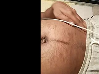 Detailed view of hard Indian cock in close-up.