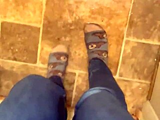 She slipped into her tight jeans for a solo session. Waves of pleasure built until she squirted multiple times soaking through the fabric.