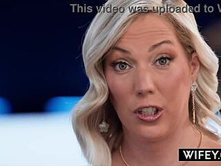 wifey blonde hotwife candice holds hubbys hand while riding monster bbc deepthroat facial cum 😈🔥