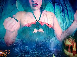 Ghostly ghoulfriend delivers monster roleplay joi with dirty talk in halloween costume pov