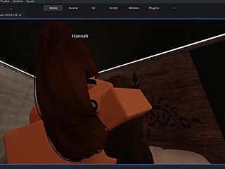 I feel so wild fucking this gringa in Roblox with intense creampie sex