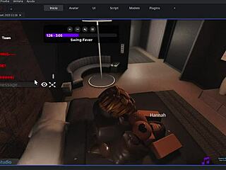 I feel so wild fucking this gringa in Roblox with intense creampie sex