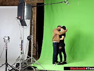 Do you dare watch this blonde fan deepthroat and ride her idol's big black cock?