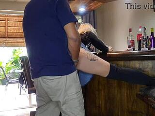 Blonde Cheats Lifting Skirt for Quick Doggystyle Creampie