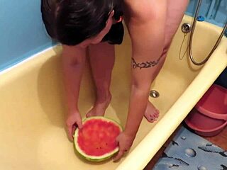 Busty milf indulges in PISS and urine wash fetish. Amateur compilation shows her DIRTY bathtub play with chubby curves.