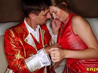 two patrons reunite to share tales. they dive into hardcore blonde blowjob and shaved pussy licking action.