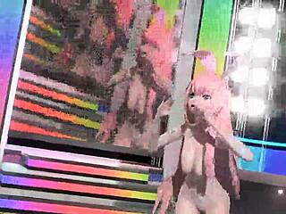 Megurine luka vocaloid in love project diva with full nude bunny costume and big tits 😍