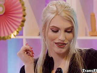 i'm watching transgender izzy wilde fuck horny female with toys as izzy and lauren phillips set up bridal games booth at wedding expo while whitney wright wants trans dick