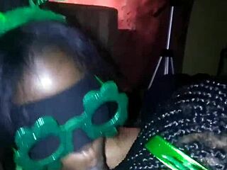 Sloppy double blowjob with those big black cocks on St Patrick's Day