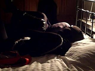 Ready for bound fun in zentai suits as French maid fetish play?