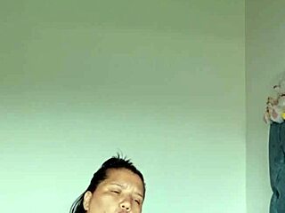 sexy colombian girl with big ass and natural tits rides in cowgirl while squirting milk from tight pussy during solo masturbation