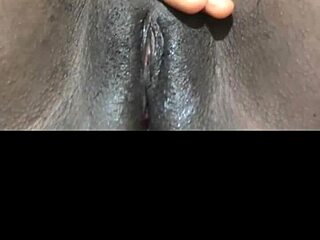 black wet pussy solo masturbation with huge creampie orgasm