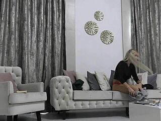 Big tits hot milf art teacher and her long legs tattooed sexy German assistant arrive for porn casting backstage interview.