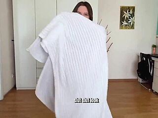 Real hard homemade porn video with hot amateur? Babe shows cute ass and natural tits in couple sex.