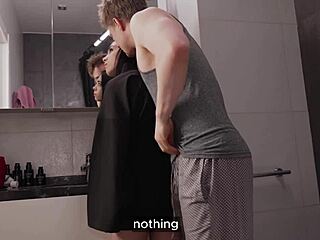 Muscular Neighbor Fucks Skinny Teen from Behind After Fixing Bathroom Sink with Creampie