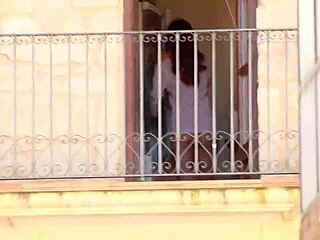 Neighbor Spies On Skinny Latina In Lingerie And Blackmails For Panties Voyeur Video