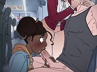 Threesome unfolds in subway with big tits sucking and group action involving intense encounters