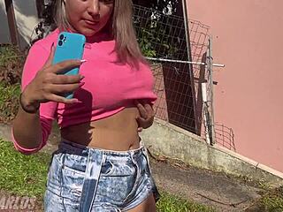 hey, homemade swingers fun with friends while hubby watches on video call