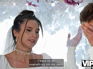 Bride Fucked Hard Outdoor Public Anal Creampie Cuckold Wedding Dress Stockings Watching