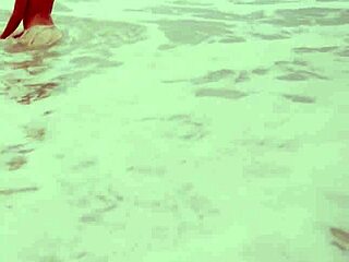 Petite Australian milf reveals her round tits and sandy bubble butt in solo striptease