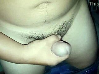 Handsome boy masturbates big cock with handjob while fantasizing about creampie from girl