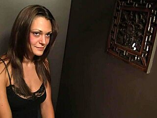 SMOKING A BIG COCK in the confessional becomes normal for brunette Olivia with gloryhole handjob and cum in mouth