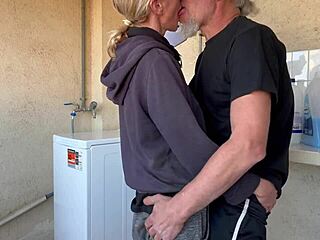 I had this accidental homemade fun with the neighbor, starting with a blowjob and deep throat in the laundry room, ending with cum in mouth