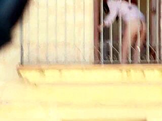 Neighbor Spies On Skinny Latina In Lingerie And Blackmails For Panties Voyeur Video