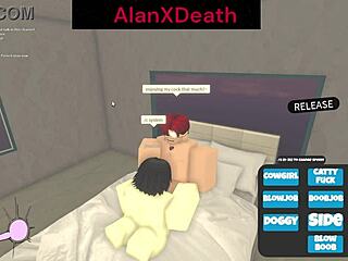 She started sucking my cock with her boobs out but the Roblox admin interrupted the blowjob fun