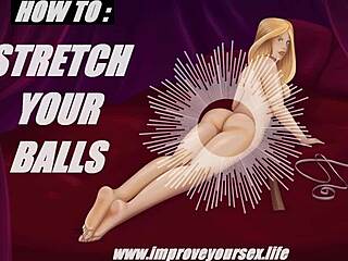 She guides ball stretching in erotic audio joi for huge penis