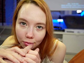 beautiful friend emily sucks my big cock pov with deepthroat and cowgirl riding