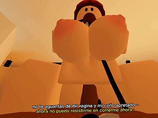 latina teen rides horny guy cowgirl style with big ass and tits in roblox sex session