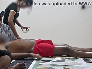 happy ending spa massage right in front of customer lady