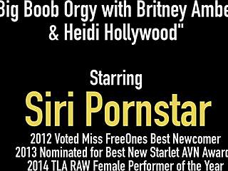 Siri pornstar and britney amber engage in group sex with big natural tits blonde and redhead licking pussy in california