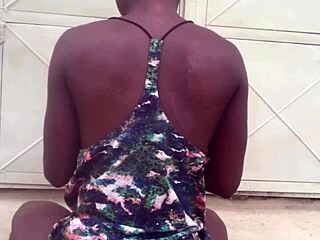 Crazy black girl keeps twerking to Nigerian afro music beats