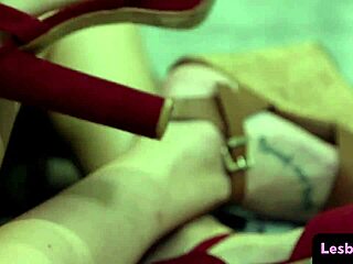 gorgeous babe models in lingerie enjoy adorable horny lesbian scissoring with piercing tattoo details in threeway