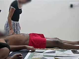 happy ending spa massage right in front of customer lady