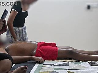 happy ending spa massage right in front of customer lady