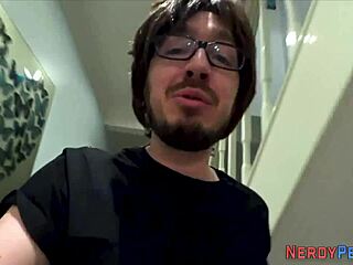 Why does this british newbie get tricked into first-time facial after getting eaten out by a leeds nerd?