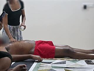 happy ending spa massage right in front of customer lady