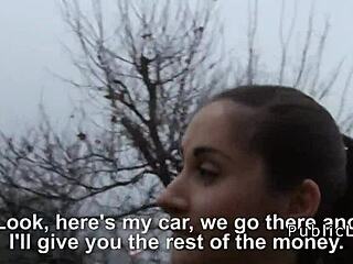 Why would this euro brunette flash in public for cash before blowjob and hardcore fucking?