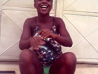 Crazy black girl keeps twerking to Nigerian afro music beats