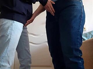 teacher and student strip jeans for wet pussy masturbation and risky orgasm at university