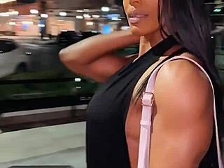 Whoa, check out this erotic hot female muscle babe flexing hard! 💪🔥😍