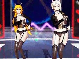 Big ass and tits on lady in black transparent lingerie