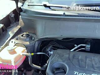 Hey Lina Nakamura, let's fuck in the street with mechanic John Coffee's big black cock without condom!