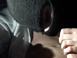 femdom blowjob in car with deepthroat action