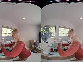 blonde milf teases in pov as mother-in-law uses toys for solo masturbation allure.