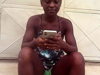 Crazy black girl keeps twerking to Nigerian afro music beats