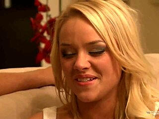 by flashing her big tits alexis gets her horny husband to shower her shaved pussy with warm cum